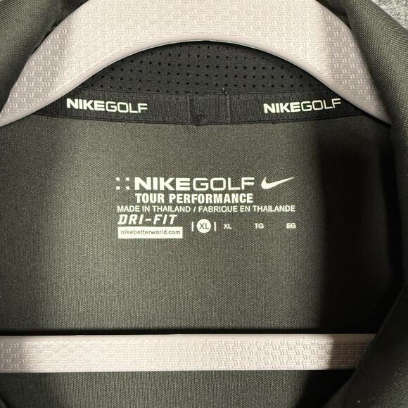 Nike Golf Mens Sz XL Dri-Fit Tour Performance Polo Shirt Gray Blue Short Sleeves - Picture 6 of 9